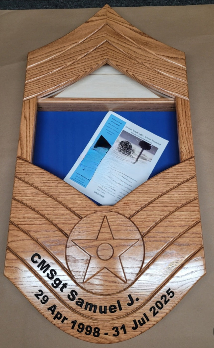 Air Force Full Chevron CMSgt Shadowbox