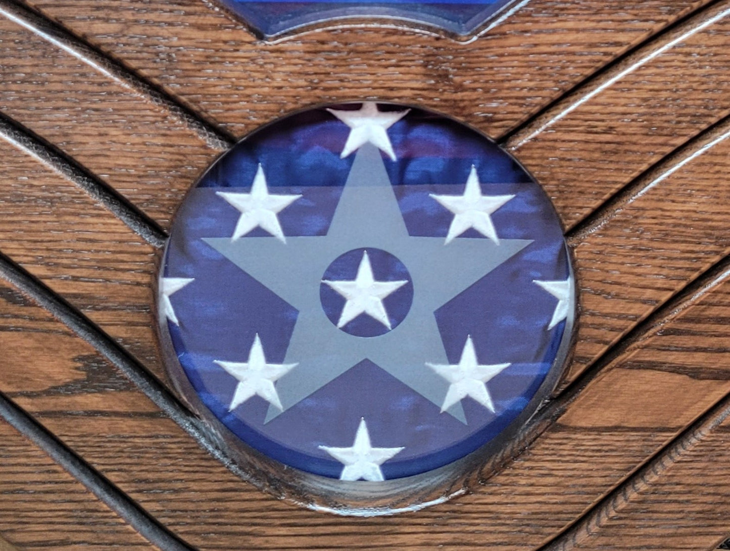 Oak Air Force SSgt Shadowbox Star Close up