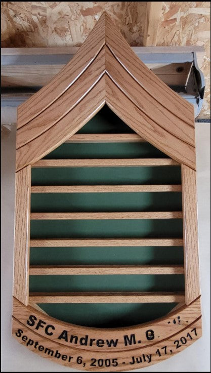 Military Chevron Shadowbox Coin Holder