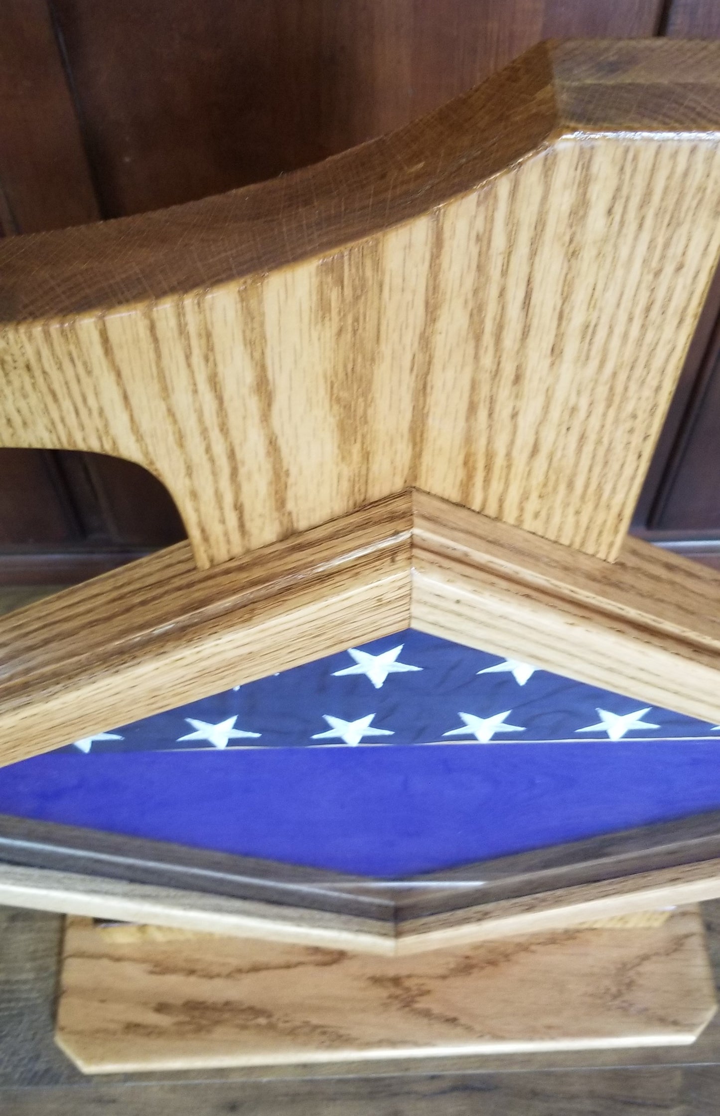 Top View of Oak First Sergeant Shadowbox and Golden Oak Stain