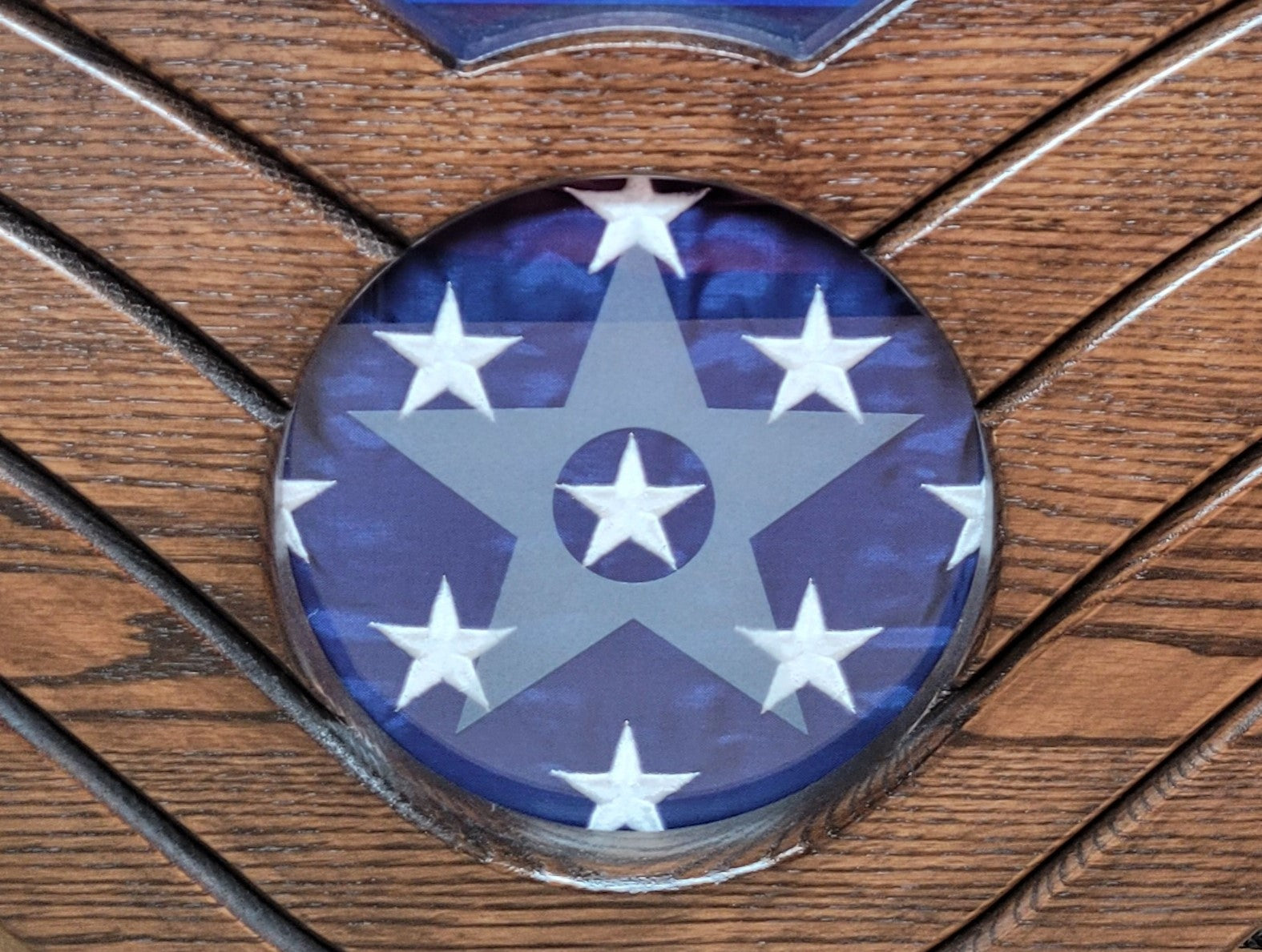 Oak Air Force SSgt Shadowbox Star Close up