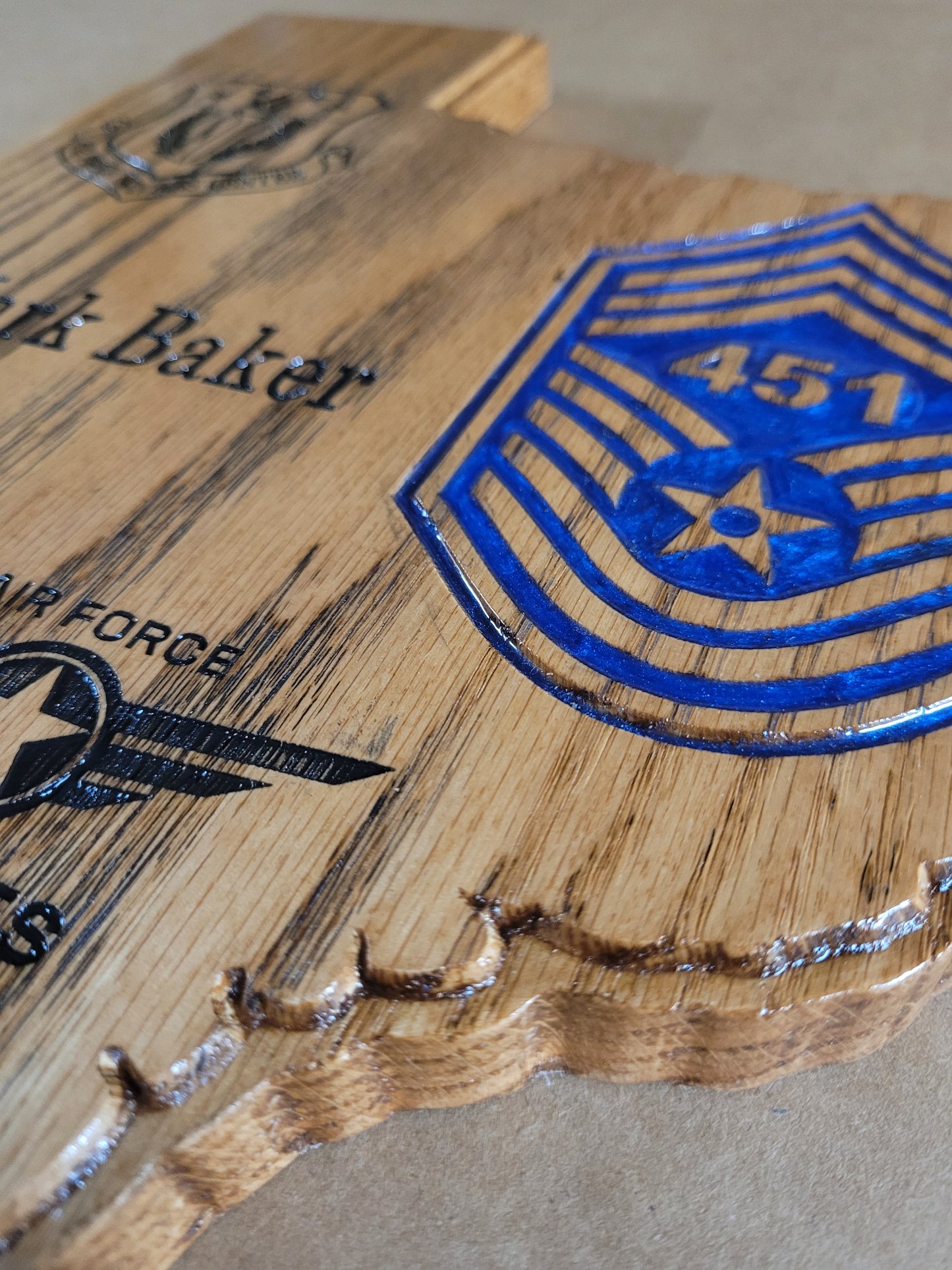 Texas State Plaque with Epoxy CMSgt Chevron