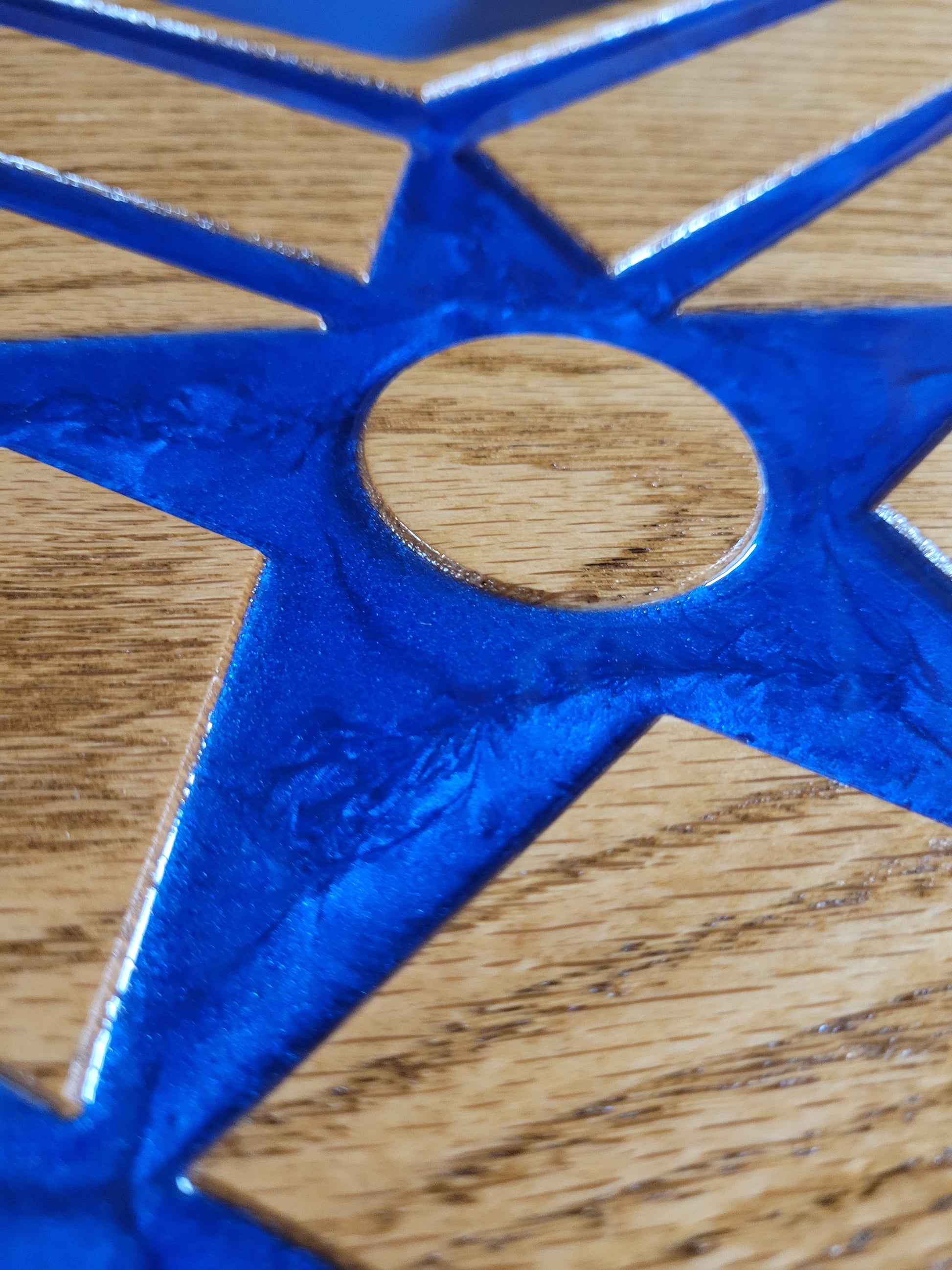 Air Force Logo Shadowbox close up of Star filled with resin