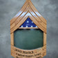 Oak Army MSG Shadowbox with Flag and Engraving