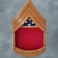 Oak Marine GySgt Shadowbox with Flag