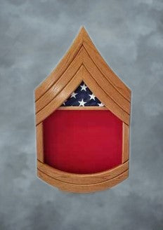Oak Marine GySgt Shadowbox with Flag