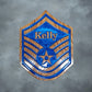 Engraved Air Force MSgt Chevron Plaque with Last Name and Blue Resin