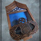 Air Force CMSgt Oak Shadowbox with Air Traffic Controller Badge