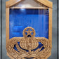 Air Force Function Badge MSgt Oak Shadowbox with Golden Oak Stain