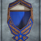 Air Force Logo MSgt Shadowbox with Blue Resin and Dark Walnut Stain