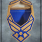 Air Force Logo MSgt Shadowbox with Blue Resin and Golden Oak Stain