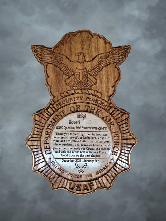 Oak Security Forces Plaque