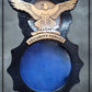 Oak Air Force Security Forces Shadowbox with Blue Background and painted black