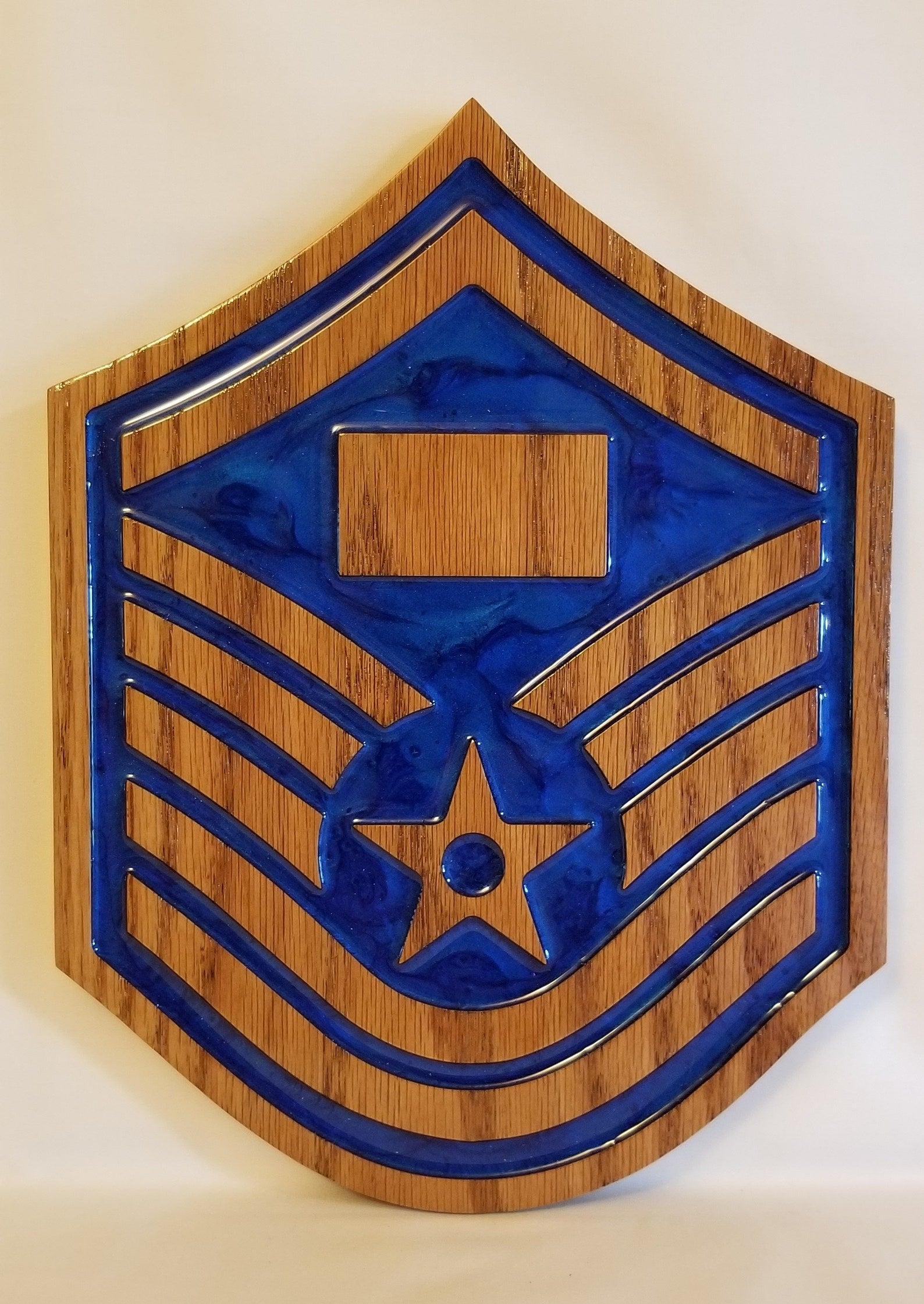 Air Force MSgt Chevron Plaque ready for metal engraved plate.