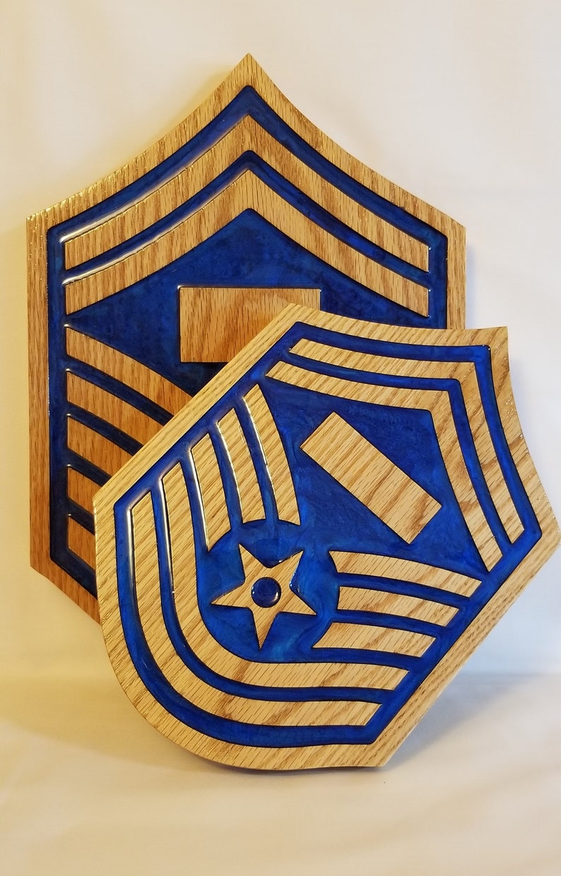 Air Force SMSgt Chevron Plaque with Epoxy